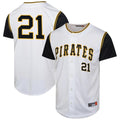 STECN P.Pirates #21 Roberto Clemente Player White Throwback Cooperstown Collection Limited Stitched Jerseys