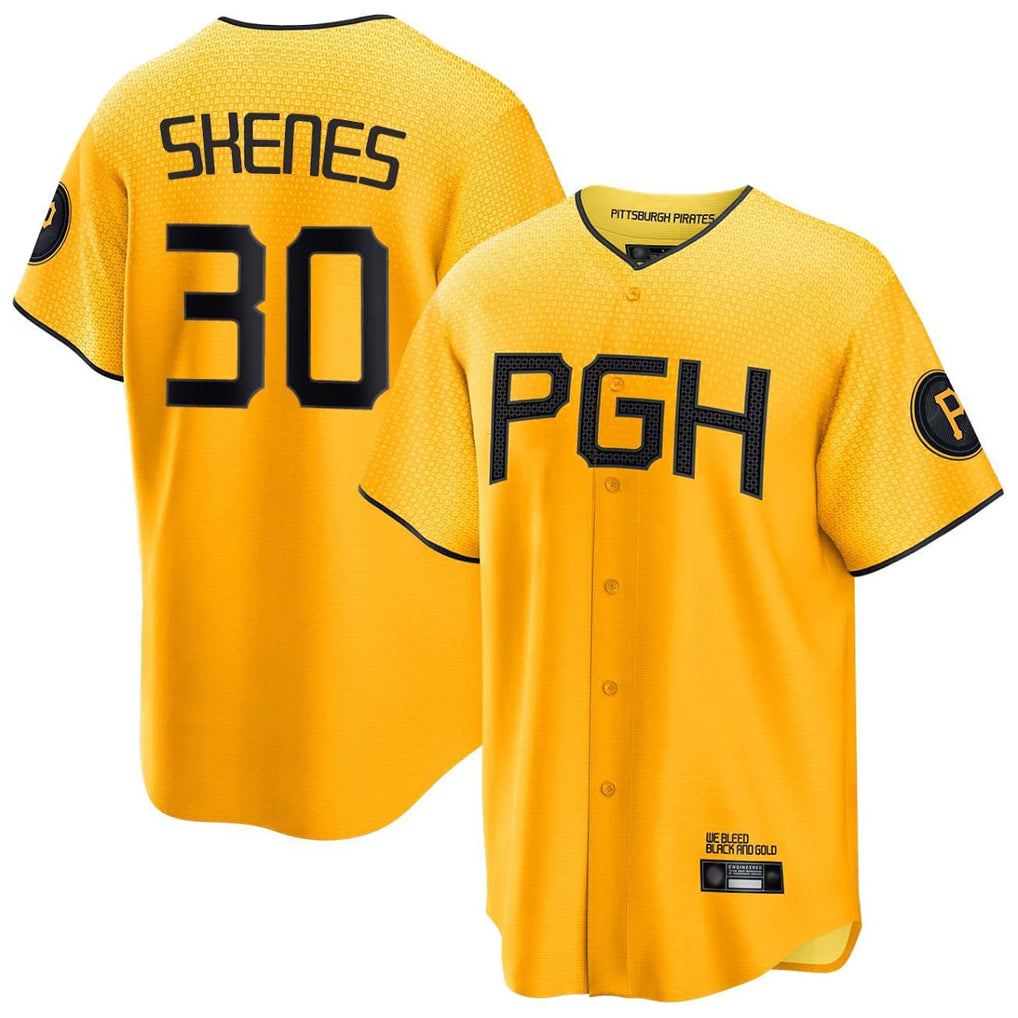 STECN P.Pirates #30 Paul Skenes Player Gold City Connect Home Limited Stitched Jerseys
