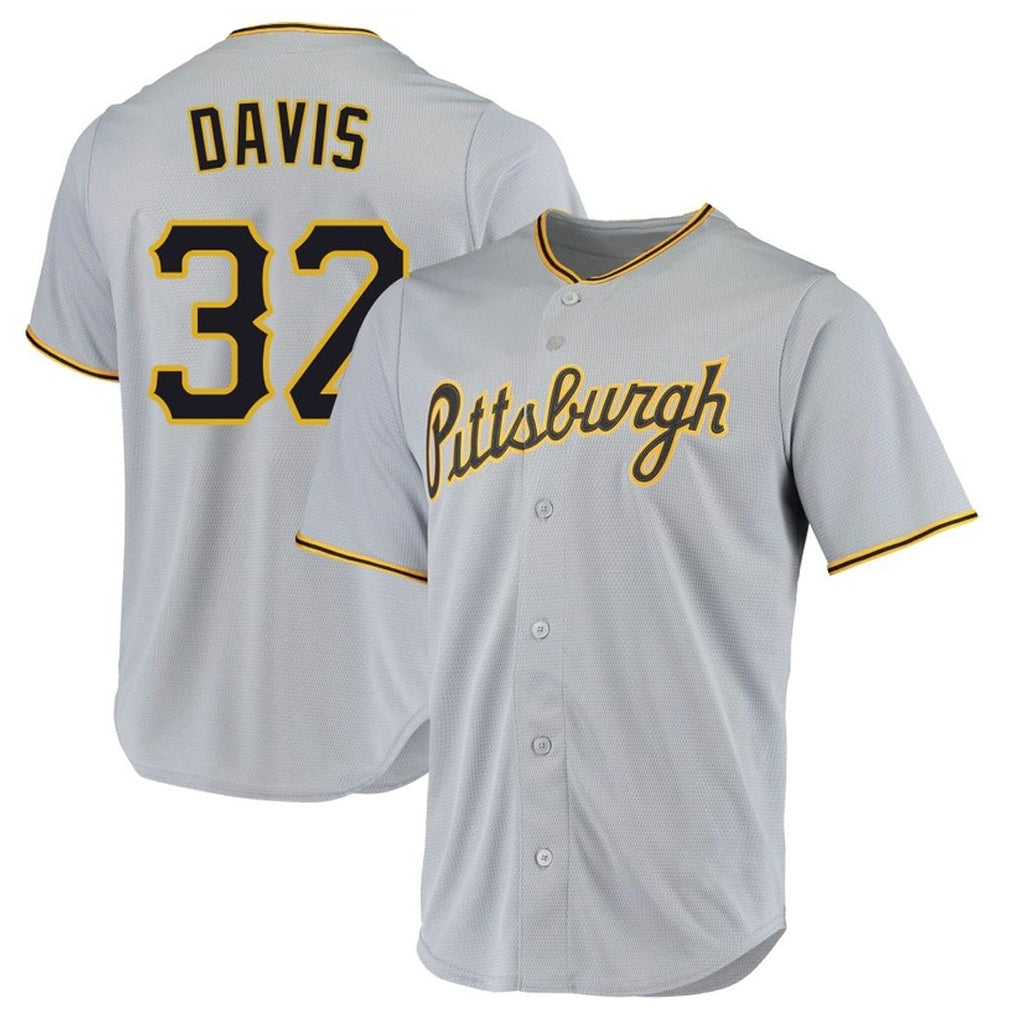 STECN P.Pirates #32 Henry Davis Player Gray Road Home Game Stitched Jerseys