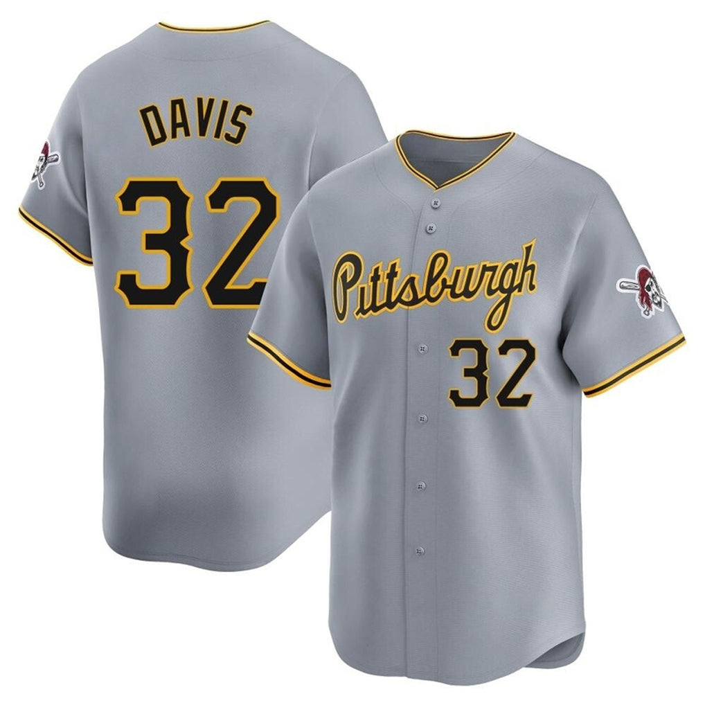 STECN P.Pirates #32 Henry Davis Player Gray Road Home Limited Stitched Jerseys
