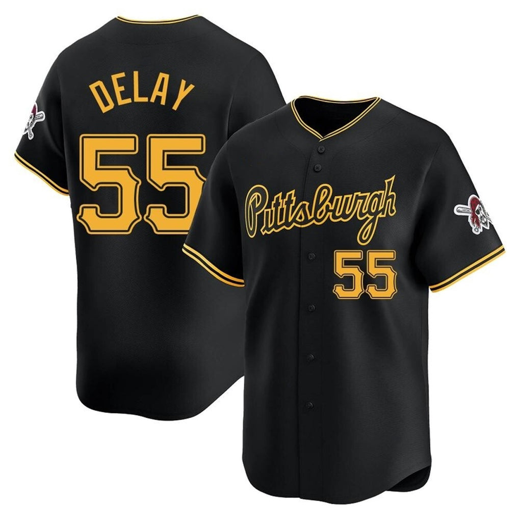 STECN P.Pirates #55 Jason Delay Player Black Alt Home Limited Stitched Jerseys