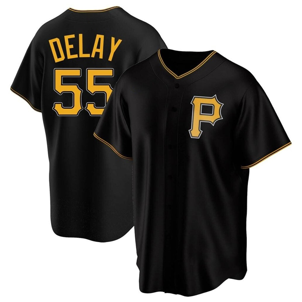STECN P.Pirates #55 Jason Delay Player Black Alternate 2025 Home Game Stitched Jerseys