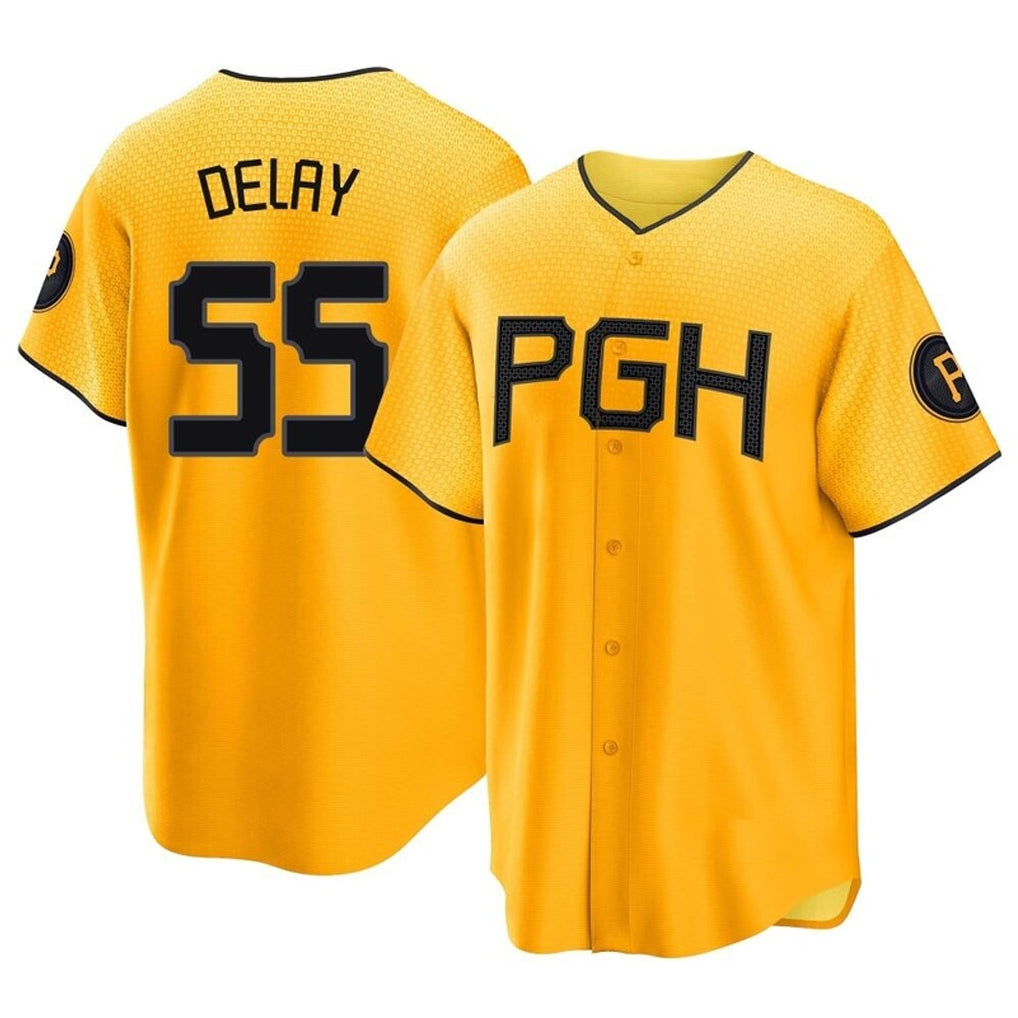 STECN P.Pirates #55 Jason Delay Player Gold City Connect Home Game Stitched Jerseys