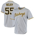 STECN P.Pirates #55 Jason Delay Player Gray Road Home Game Stitched Jerseys