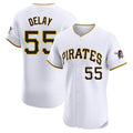 STECN P.Pirates #55 Jason Delay Player White Home Limited Elite Stitched Jerseys