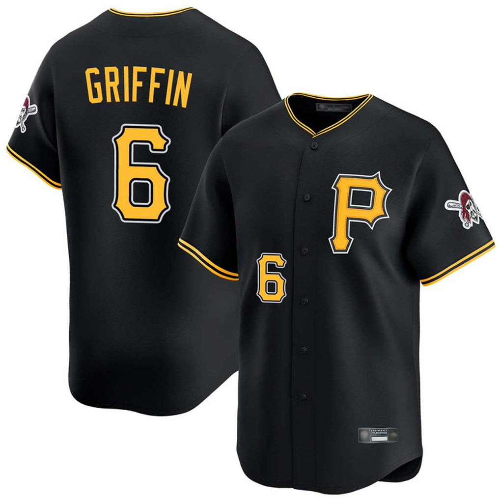 STECN P.Pirates #6 Konnor Griffin Player Black Alternate Limited Game Stitched Jerseys