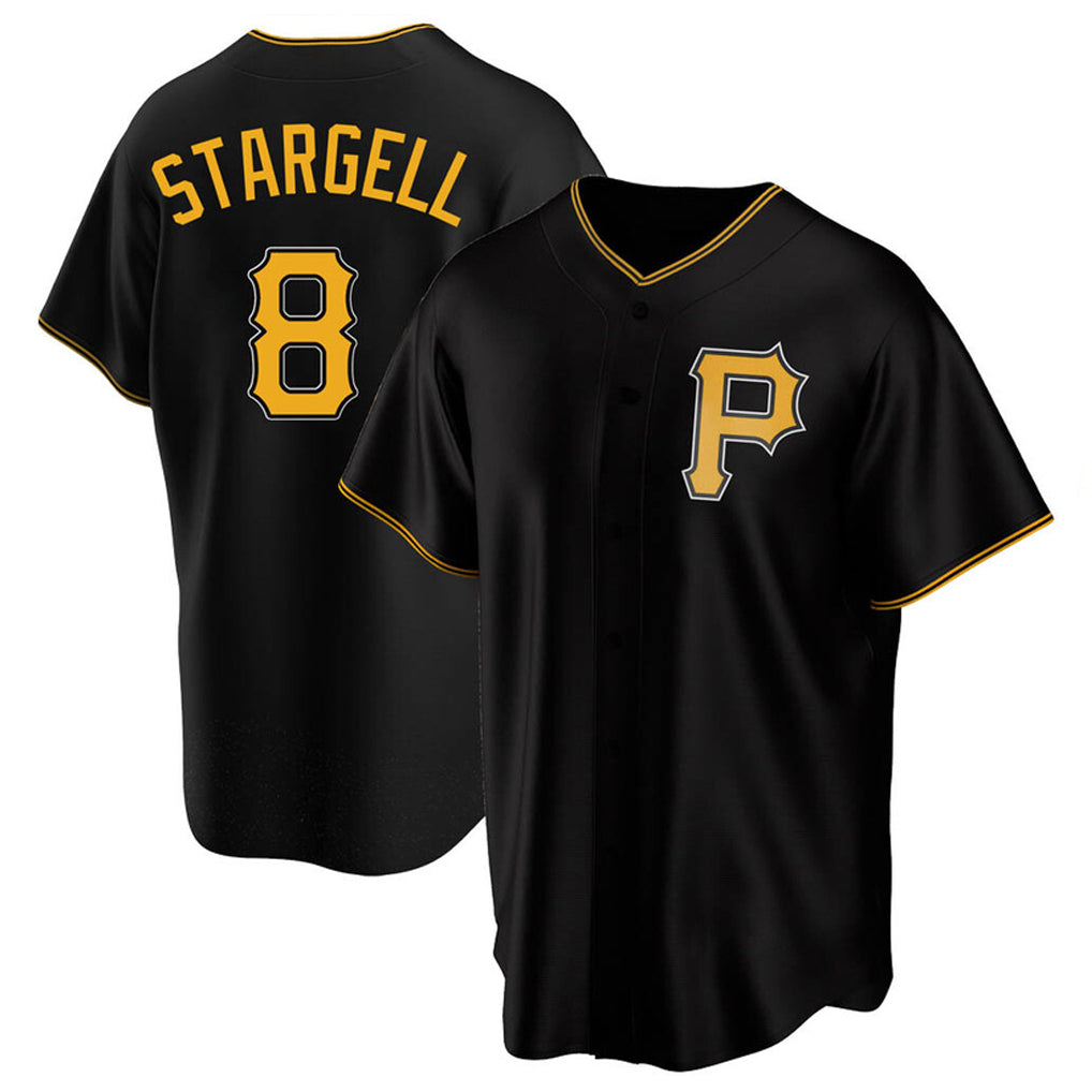 STECN P.Pirates #8 Willie Stargell Player Black Alternate 2025 Home Game Stitched Jerseys