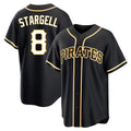 STECN P.Pirates #8 Willie Stargell Player Black Fashion Out Home Game Stitched Jerseys