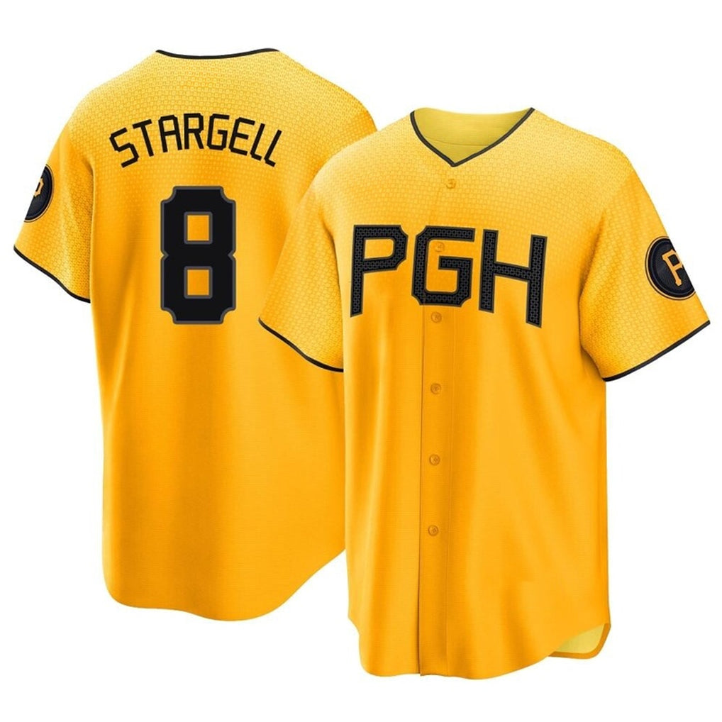 STECN P.Pirates #8 Willie Stargell Player Gold City Connect Home Game Stitched Jerseys