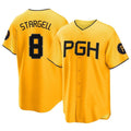 STECN P.Pirates #8 Willie Stargell Player Gold City Connect Home Game Stitched Jerseys