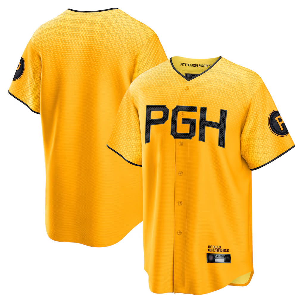 STECN P.Pirates Blank Player Gold City Connect Home Game Stitched Jerseys
