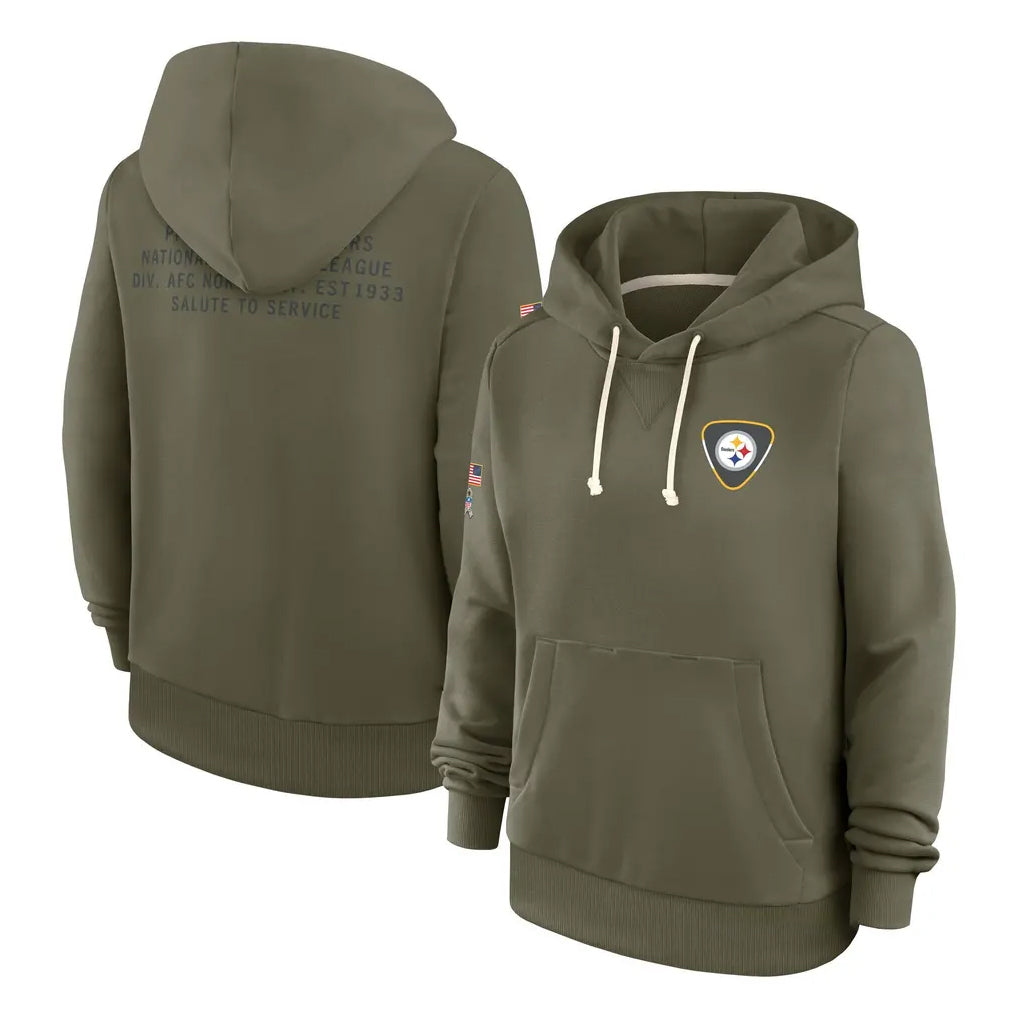 STECN P.Steelers Olive Salute to Service Pullover Hoodies Limited Blank Player Stitched Jerseys