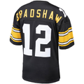STECN P.Steelers #12 Terry Bradshaw Mitchell & Ness Black Authentic Throwback Retired Player Stitched Puhic Jersey