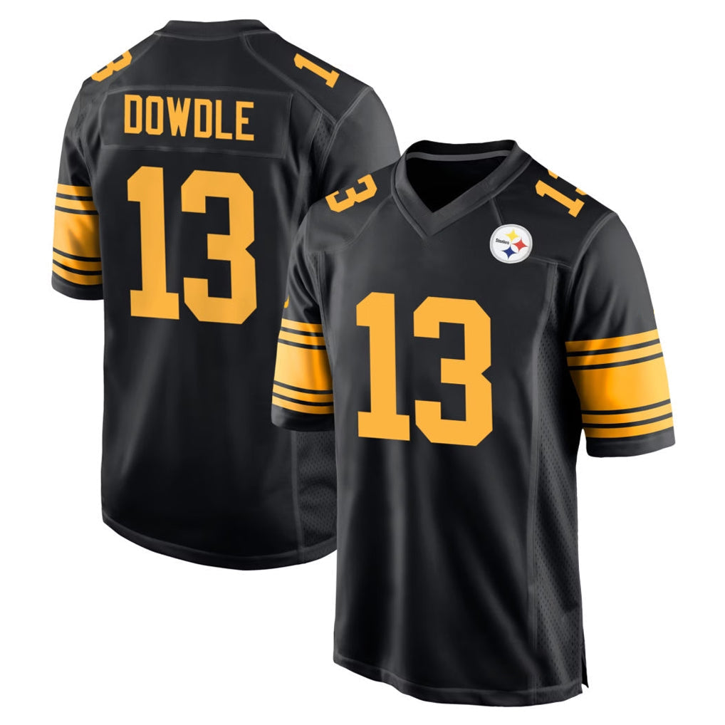 STECN P.Steelers #13 Rico Dowdle Player Black Color Rush Home Game Stitched Jerseys