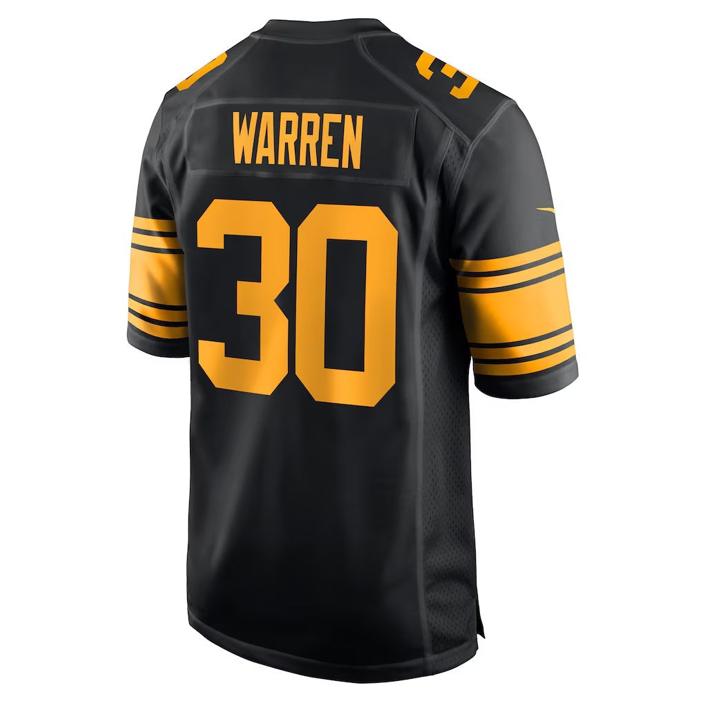STECN P.Steelers #30 Jaylen Warren Black Alternate Game Stitched Jerseys