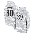 STECN P.Steelers #30 Jaylen Warren Player Arctic Camo Limited Salute to Service Pullover Hoodies Game Stitched Jerseys