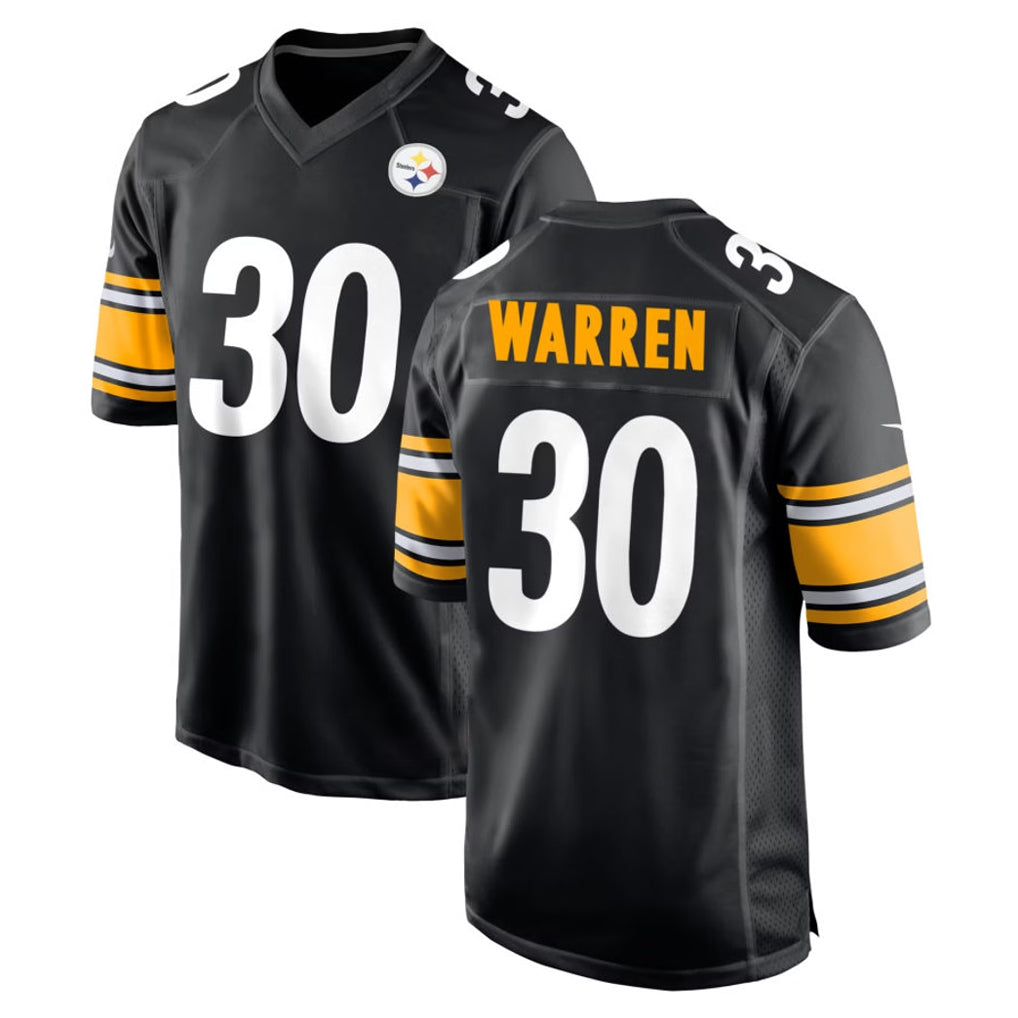 STECN P.Steelers #30 Jaylen Warren Player Black Home Game Stitched Jerseys