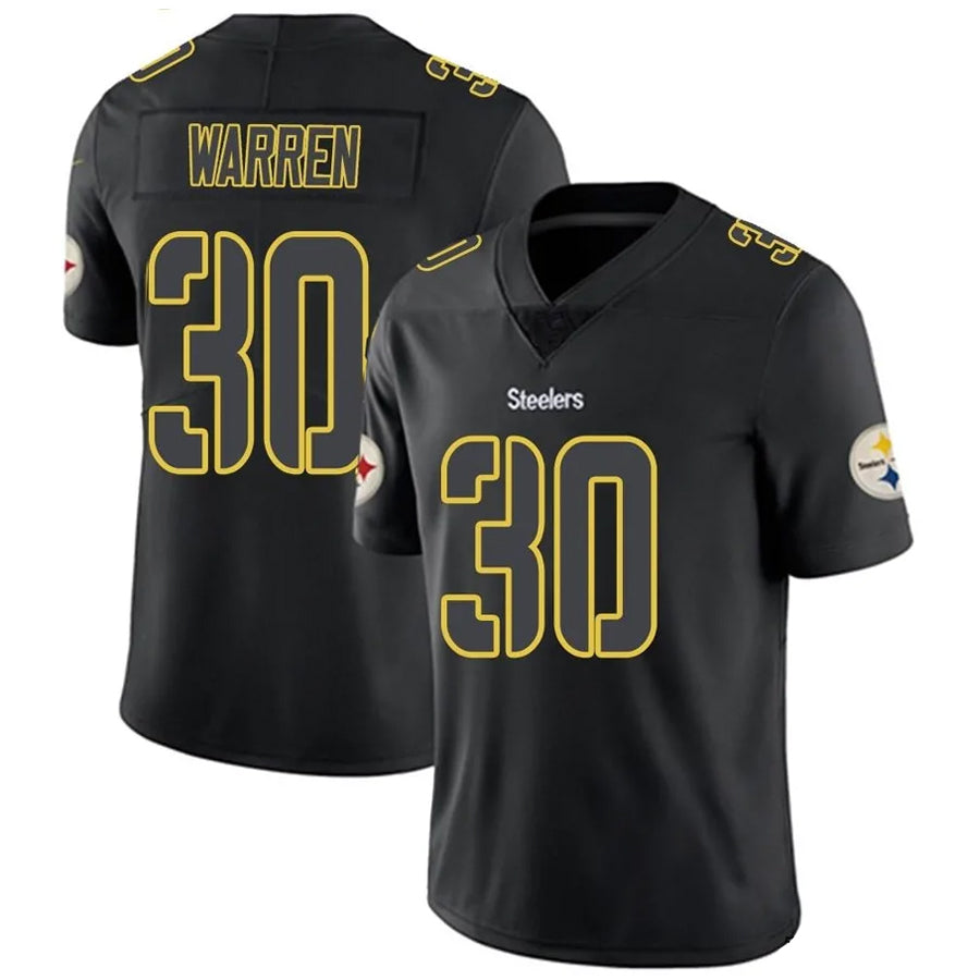 STECN P.Steelers #30 Jaylen Warren Player Black Impact Limited Stitched Jerseys