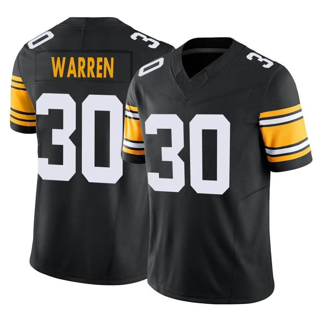STECN P.Steelers #30 Jaylen Warren Player Black Limited Alternate Vapor F.U.S.E. Home Game Stitched Jerseys