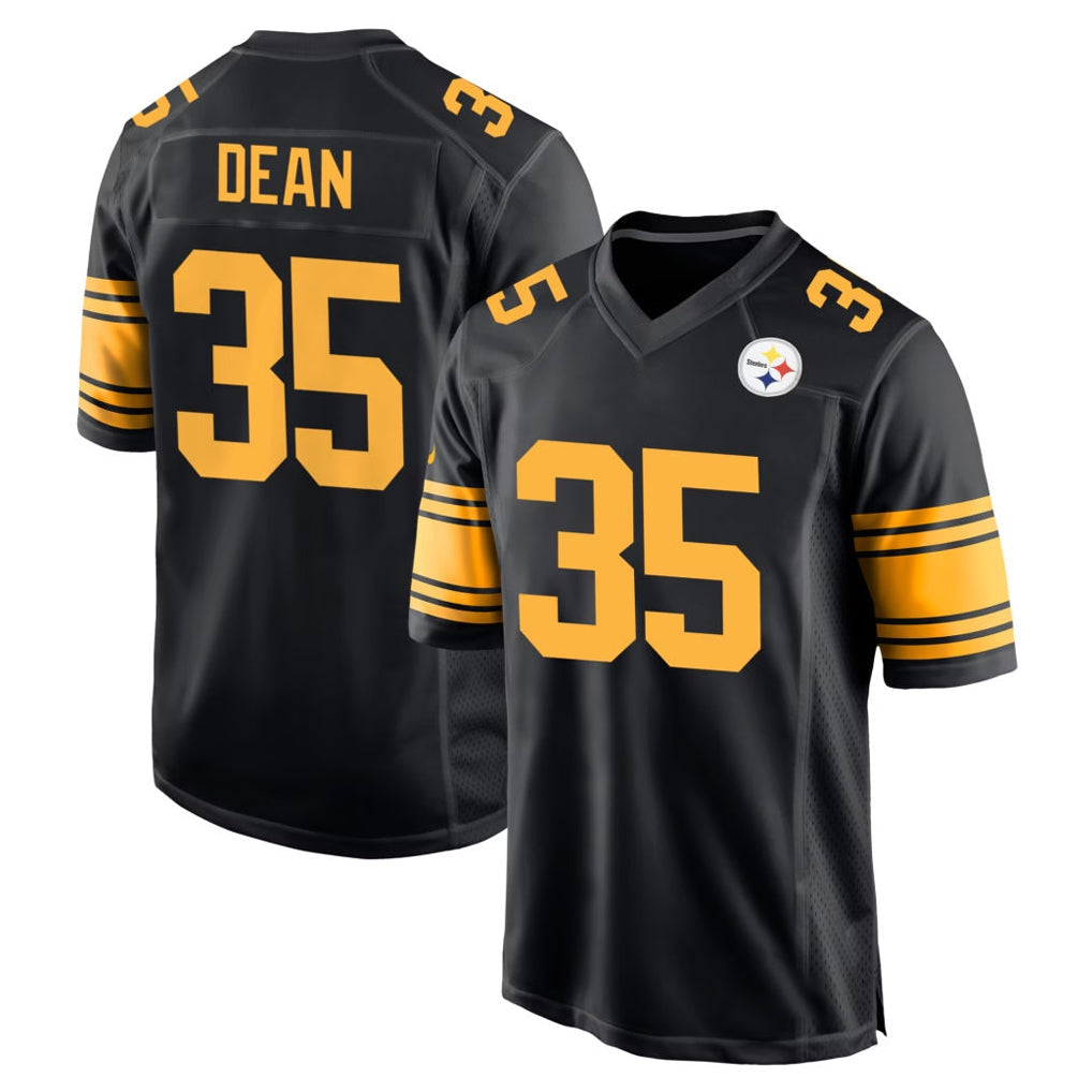 STECN P.Steelers #35 Jamel Dean Player Black Color Rush Home Game Stitched Jerseys