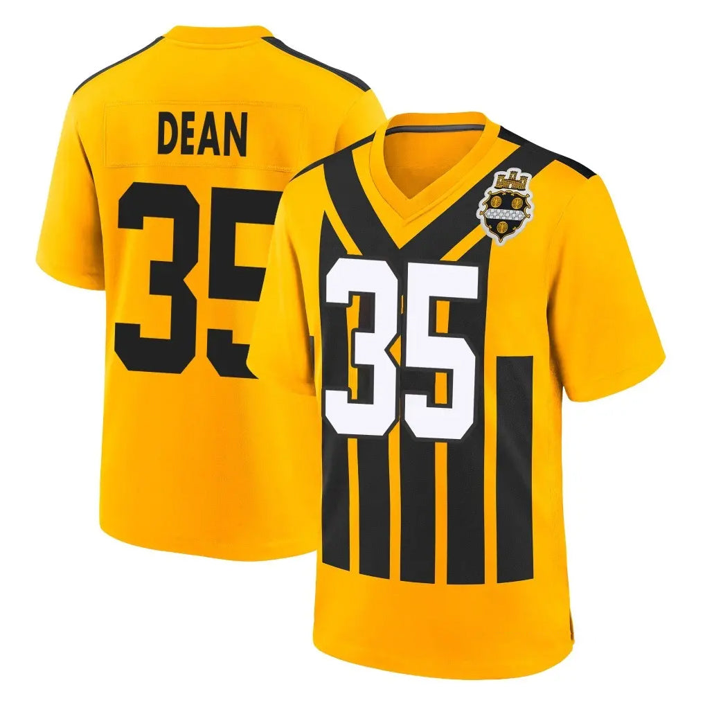STECN P.Steelers #35 Jamel Dean Player Gold Limited 1933 Throwback Home Game Stitched Jerseys