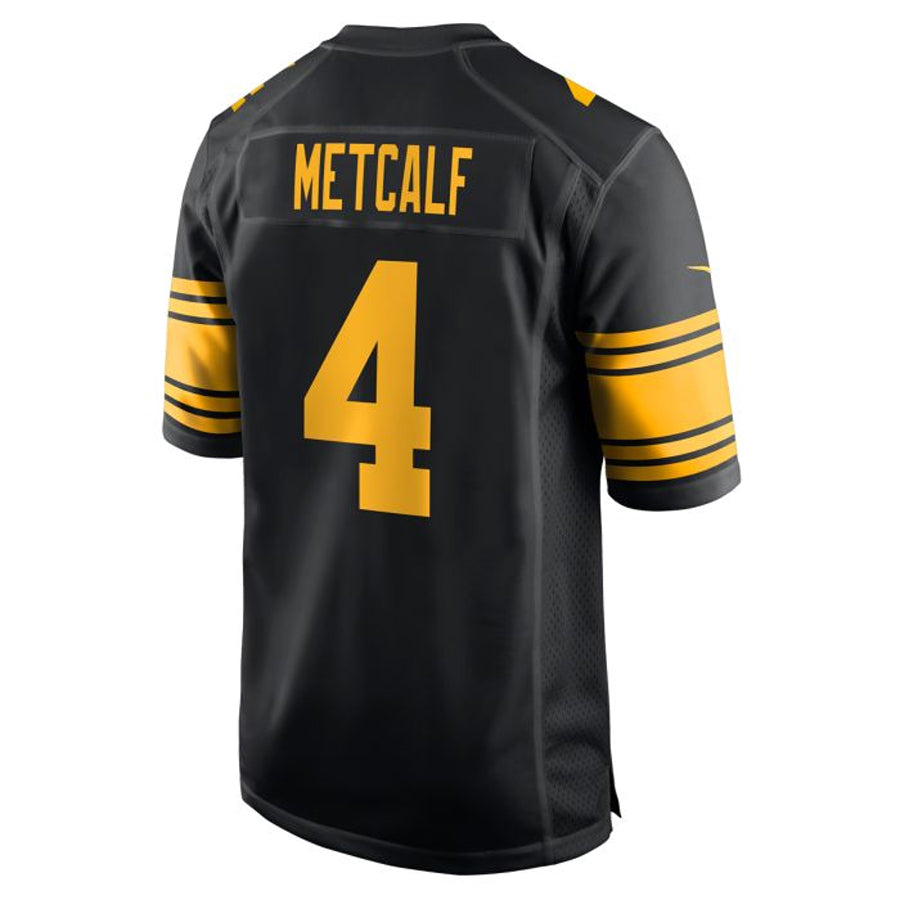 STECN P.Steelers #4 DK Metcalf Player Black Replica Game Stitched Jerseys