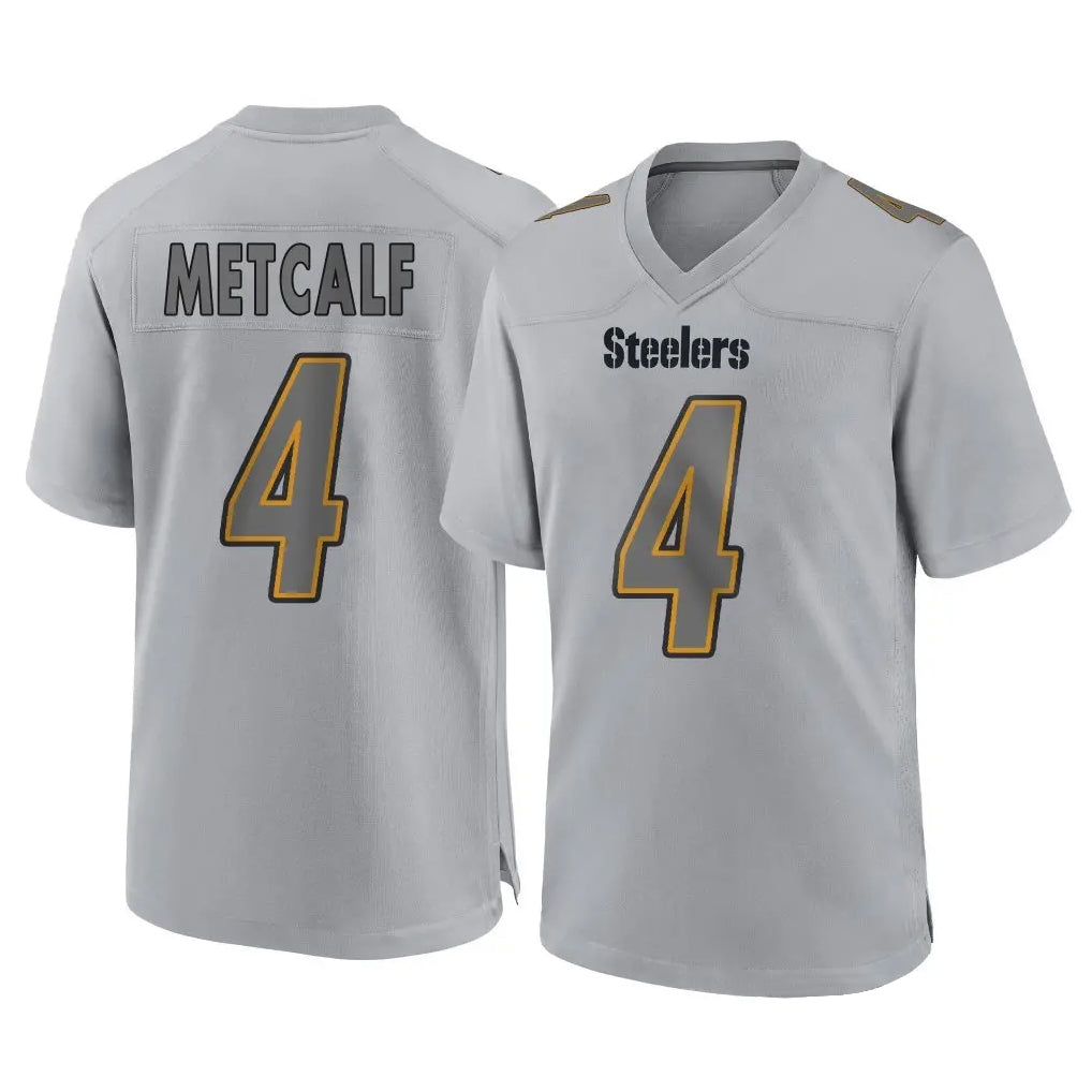 STECN P.Steelers #4 DK Metcalf Player Gray Atmosphere Fashion Home Game Stitched Jerseys