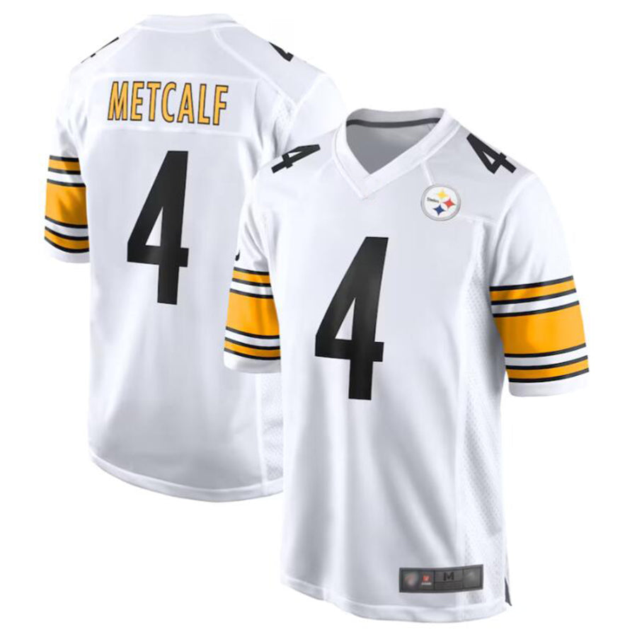 STECN P.Steelers #4 DK Metcalf Player White Game Replica Stitched Jerseys