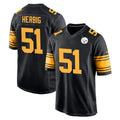 STECN P.Steelers #51 Nick Herbig Player Black Color Rush Home Game Stitched Jerseys