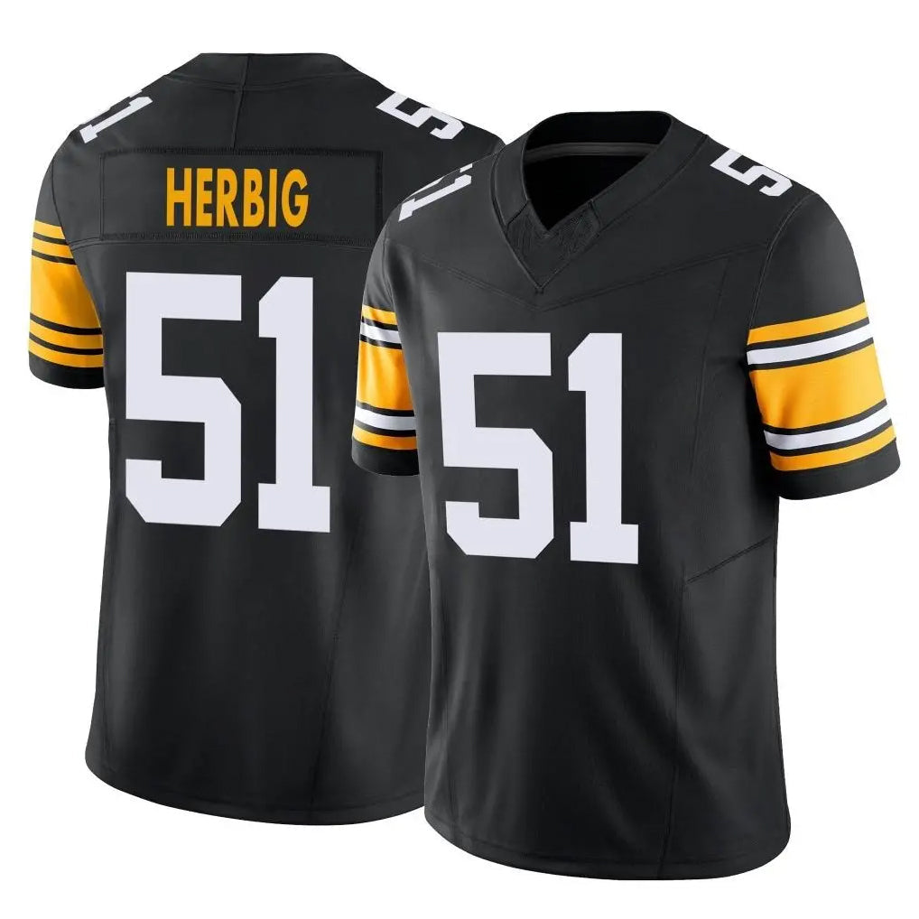 STECN P.Steelers #51 Nick Herbig Player Black Limited Alternate Vapor F.U.S.E. Home Game Stitched Jerseys
