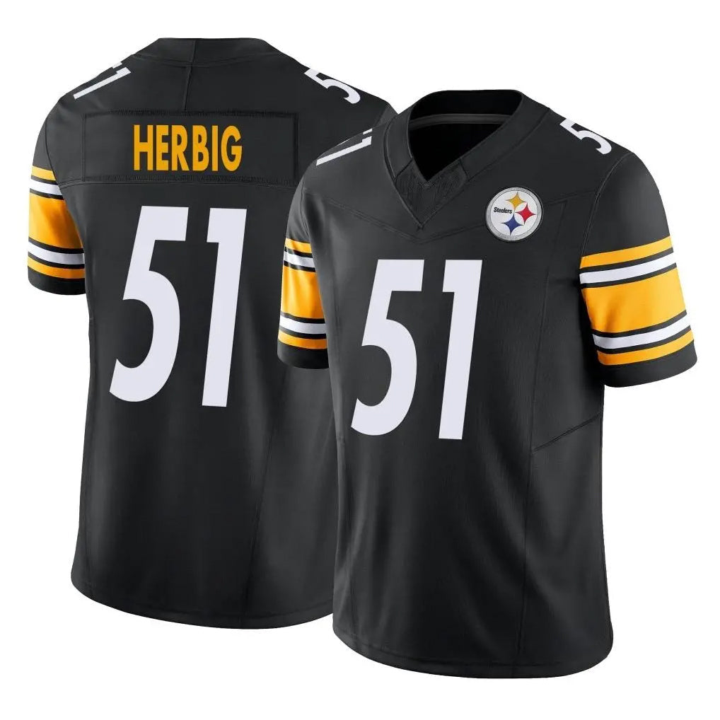 STECN P.Steelers #51 Nick Herbig Player Black Limited Vapor F.U.S.E. Home Game Stitched Jerseys