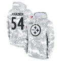 STECN P.Steelers #54 Zach Frazier Player Arctic Camo Limited Salute to Service Pullover Hoodies Game Stitched Jerseys