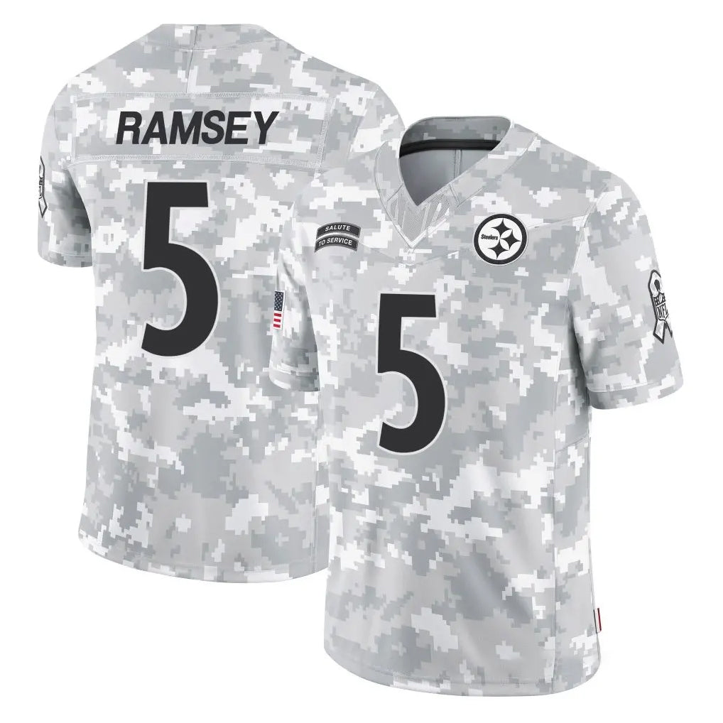 STECN P.Steelers #5 Jalen Ramsey Player Arctic Camo Limited Salute To Service Home Game Stitched Jerseys
