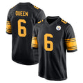 STECN P.Steelers #6 Patrick Queen Player Black Color Rush Home Game Stitched Jerseys