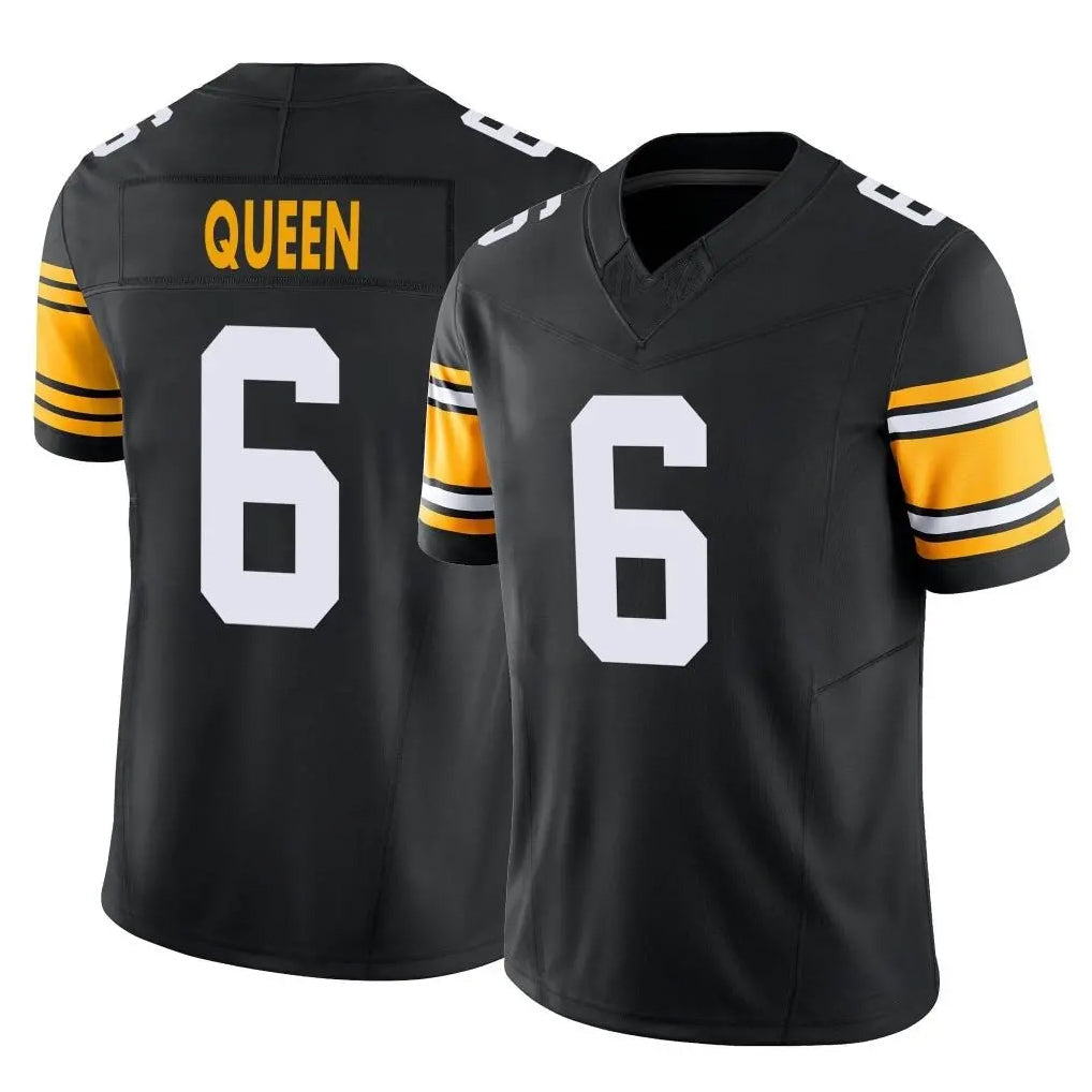 STECN P.Steelers #6 Patrick Queen Player Black Limited Alternate Vapor F.U.S.E. Home Game Stitched Jerseys