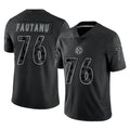 STECN P.Steelers #76 Troy Fautanu Player Black Reflective Limited Home Game Stitched Jerseys