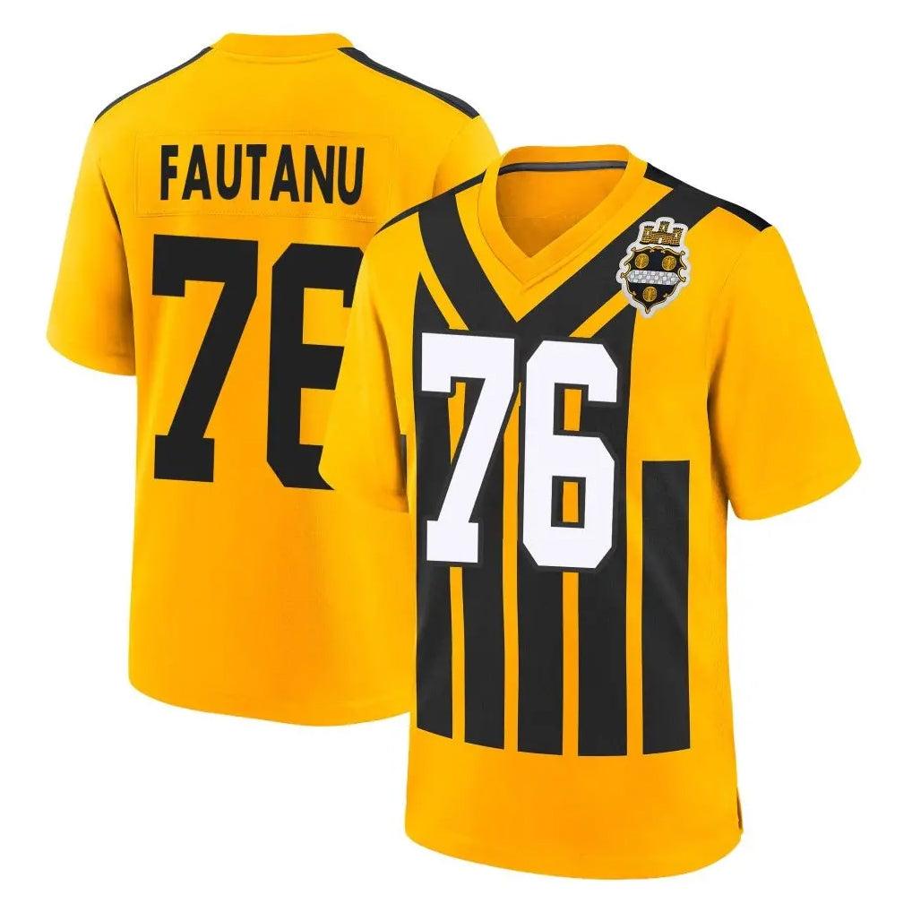 STECN P.Steelers #76 Troy Fautanu Player Gold Limited 1933 Throwback Home Game Stitched Jerseys