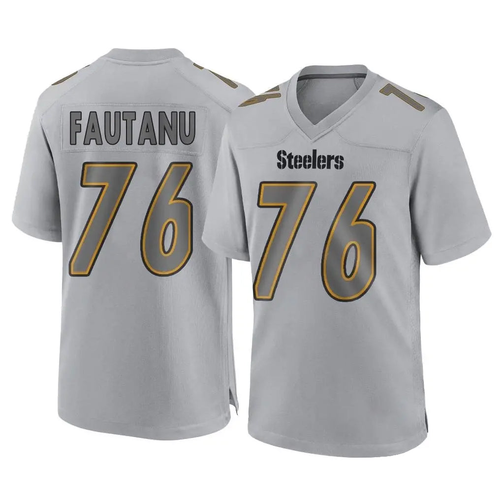 STECN P.Steelers #76 Troy Fautanu Player Gray Atmosphere Fashion Home Game Stitched Jerseys