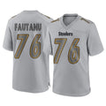 STECN P.Steelers #76 Troy Fautanu Player Gray Atmosphere Fashion Home Game Stitched Jerseys