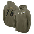 STECN P.Steelers #76 Troy Fautanu Player Olive Salute to Service Pullover Hoodies Limited Stitched Jerseys
