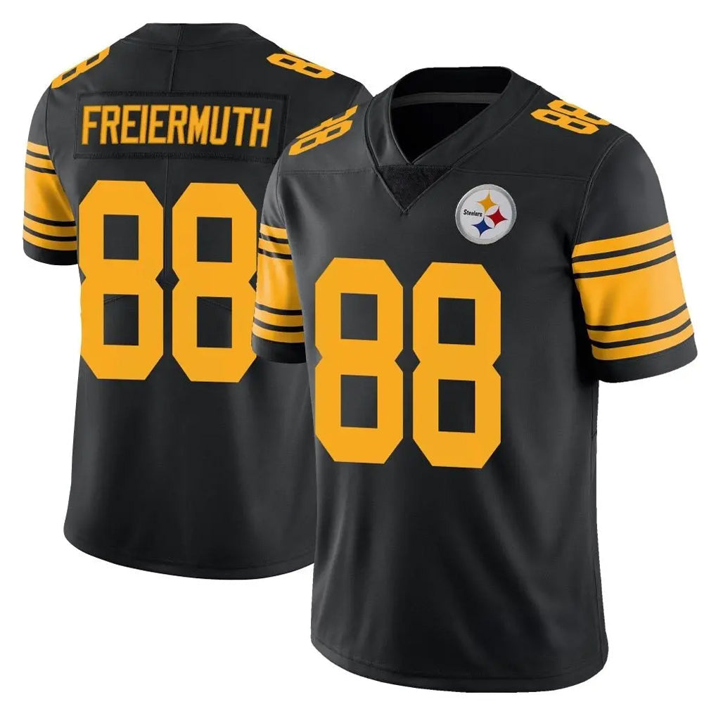 STECN P.Steelers #88 Pat Freiermuth Player Black Limited Color Rush Home Game Stitched Jerseys