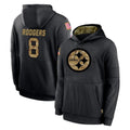 STECN P.Steelers #8 Aaron Rodgers Player Black Salute to Service Hoodies Limited Game Stitched Jerseys