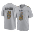 STECN P.Steelers #8 Aaron Rodgers Player Gray Atmosphere Fashion Home Game Stitched Jerseys