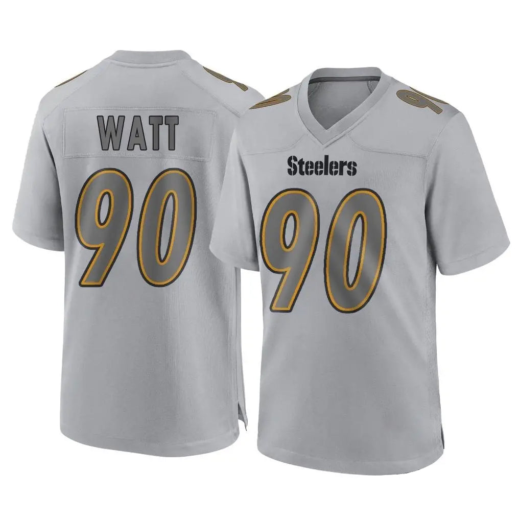 STECN P.Steelers #90 T.J. Watt Player Gray Atmosphere Fashion Home Game Stitched Jerseys