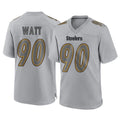 STECN P.Steelers #90 T.J. Watt Player Gray Atmosphere Fashion Home Game Stitched Jerseys