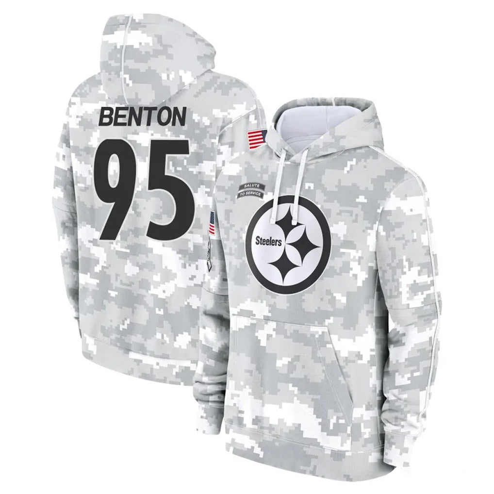 STECN P.Steelers #95 Keeanu Benton Player Arctic Camo Limited Salute to Service Pullover Hoodies Game Stitched Jerseys