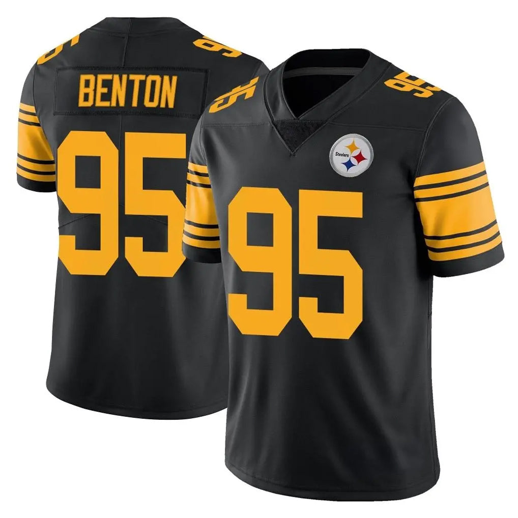 STECN P.Steelers #95 Keeanu Benton Player Black Limited Color Rush Home Game Stitched Jerseys