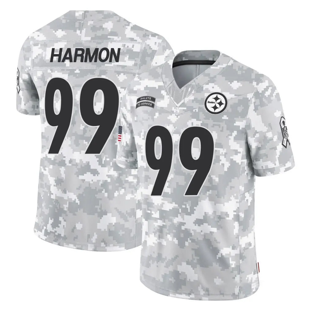 STECN P.Steelers #99 Derrick Harmon Player Arctic Camo Limited Salute To Service Home Game Stitched Jerseys