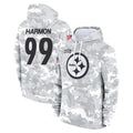 STECN P.Steelers #99 Derrick Harmon Player Arctic Camo Limited Salute to Service Pullover Hoodies Game Stitched Jerseys