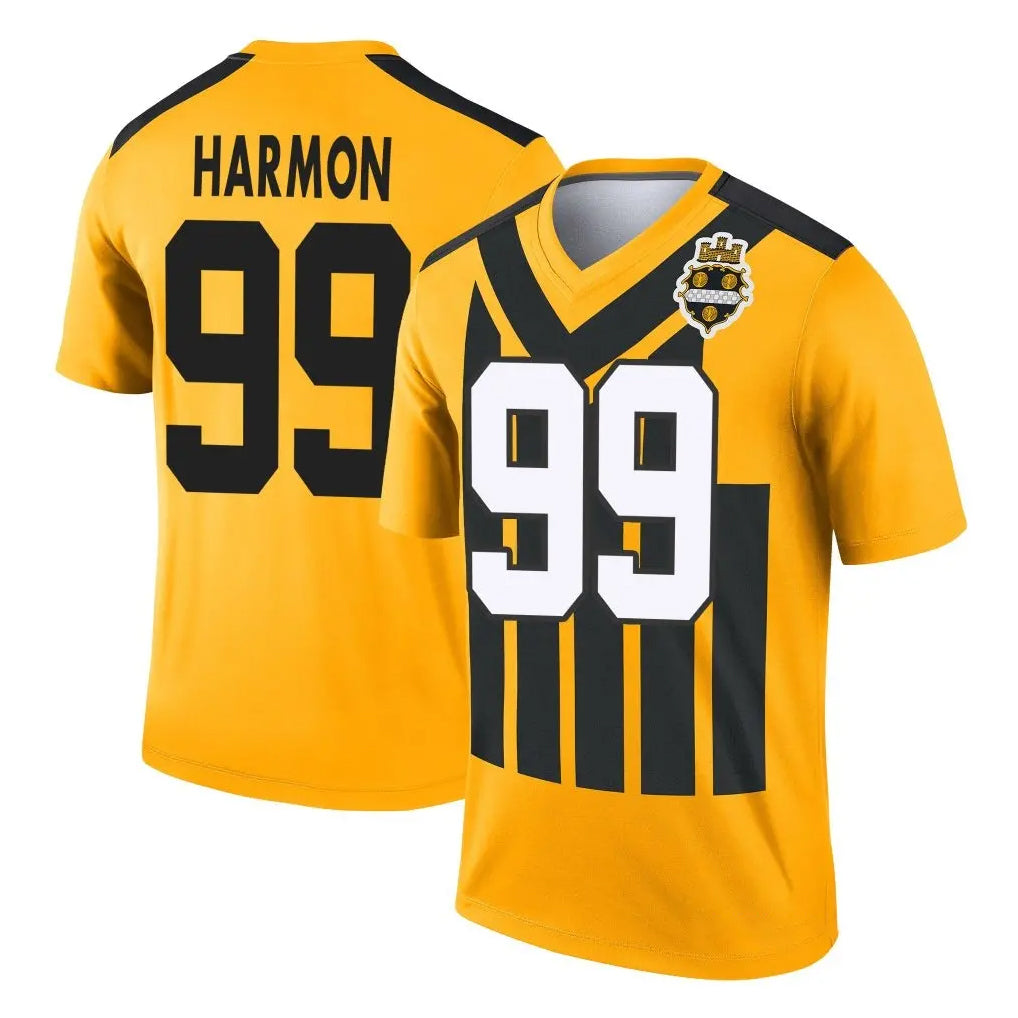 STECN P.Steelers #99 Derrick Harmon Player Gold Legend Limited 1933 Throwback Performance Home Game Stitched Jerseys